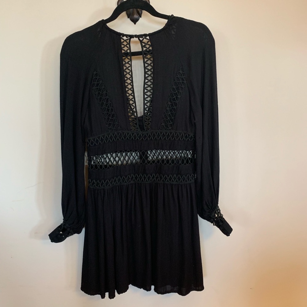 Free People black long sleeve dress